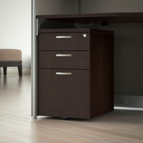 Shop Bush Furniture for you Office in an Hour 3 Drawer Mobile File Cabinet 01 WC36853-03K  color mocha cherry