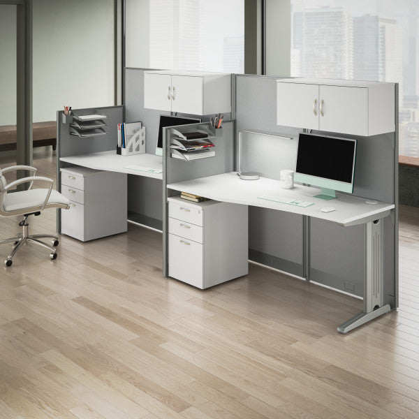 Shop Bush Furniture for you Office in an Hour 65W x 33D Straight Cubicle Desk 05 WC36192-03K  color pure white