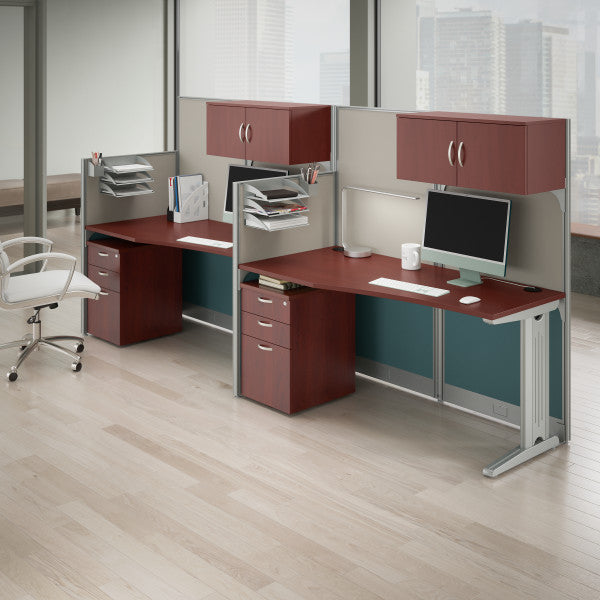 Shop Bush Furniture for you Office in an Hour 65W x 33D Straight Cubicle Desk 05 WC36492-03K  color hansen cherry