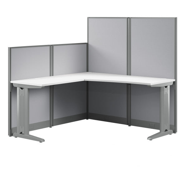 Shop Bush Furniture for you Office in an Hour 65W x 65D L Shaped Cubicle Desk 02 WC36194-03K  color pure white