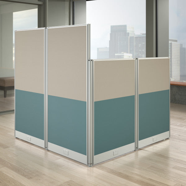 Shop Bush Furniture for you Office in an Hour 65W x 65D L Shaped Cubicle Desk 03 WC36494-03K  color hansen cherry