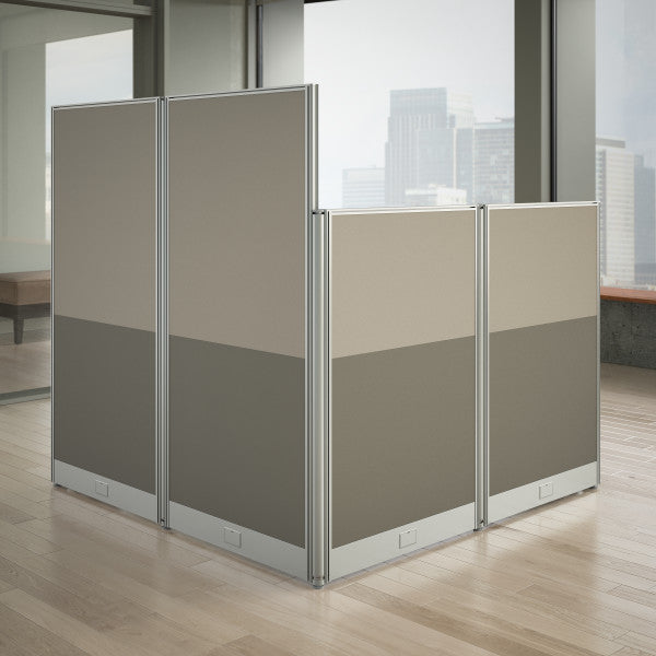 Shop Bush Furniture for you Office in an Hour 65W x 65D L Shaped Cubicle Desk 03 WC36894-03K  color mocha cherry