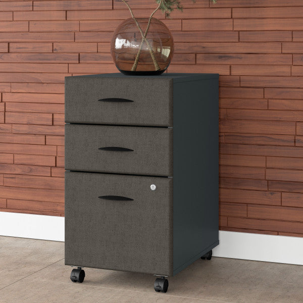 Shop Bush Furniture for you Series A 3 Drawer Mobile File Cabinet 01 WC84853PSU  color slate