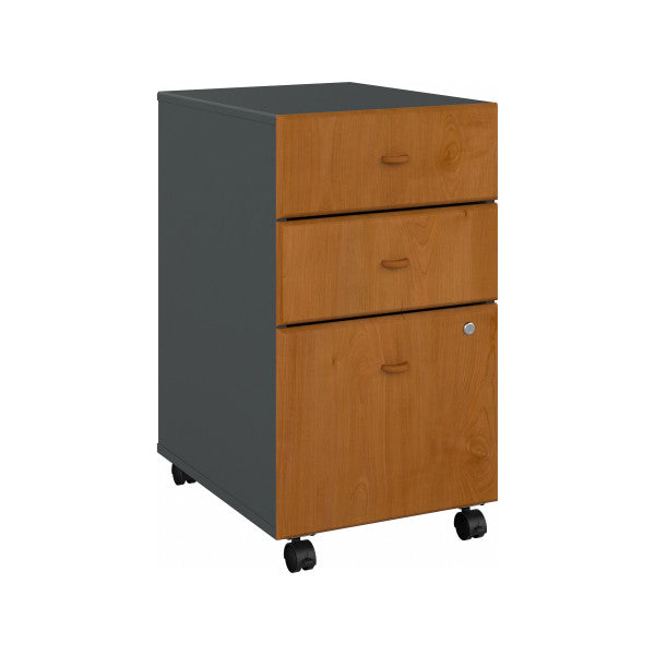 Shop Bush Furniture for you Series A 3 Drawer Mobile File Cabinet 02 WC57453PSU  color natural cherry slate