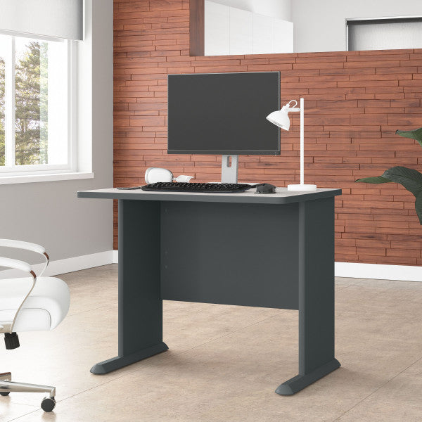 Shop Bush Furniture for you Series A 36W Desk 01 WC8436A  color slate white spectrum