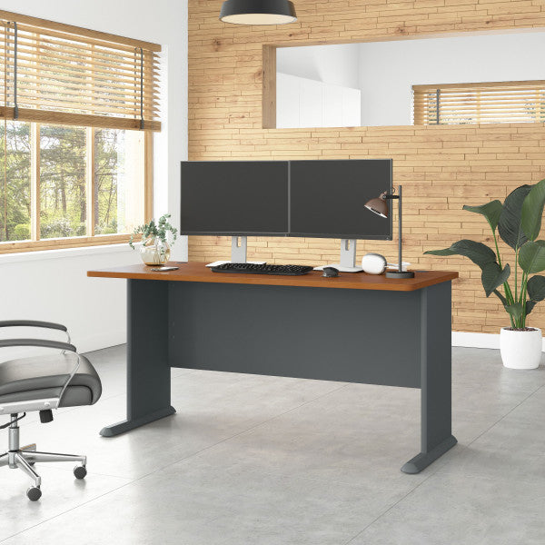 Shop Bush Furniture for you Series A 60W Desk 01 WC57460  color natural cherry slate