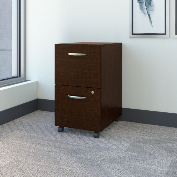 Shop Bush Furniture for you Series C 2 Drawer Mobile File Cabinet - Assembled 01 WC12952SU  color mocha cherry