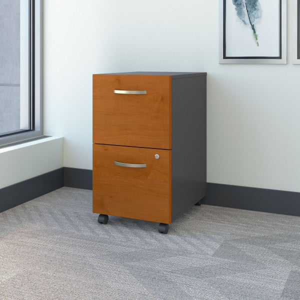 Shop Bush Furniture for you Series C 2 Drawer Mobile File Cabinet - Assembled 01 WC72452SU  color natural cherry graphite gray