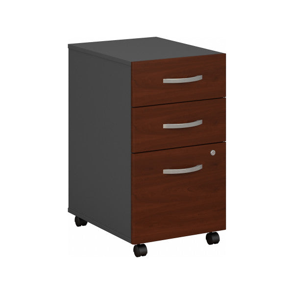 Shop Bush Furniture for you Series C 3 Drawer Mobile File Cabinet - Assembled 02 WC24453SU  color hansen cherry graphite gray