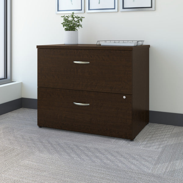 Shop Bush Furniture for you Series C 36W 2 Drawer Lateral File Cabinet 01 WC12954C  color mocha cherry