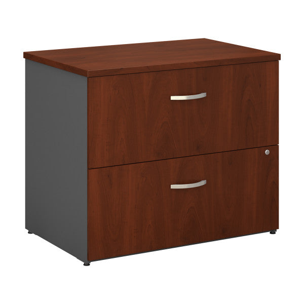 Shop Bush Furniture for you Series C 36W 2 Drawer Lateral File Cabinet 02 WC24454C  color hansen cherry graphite gray