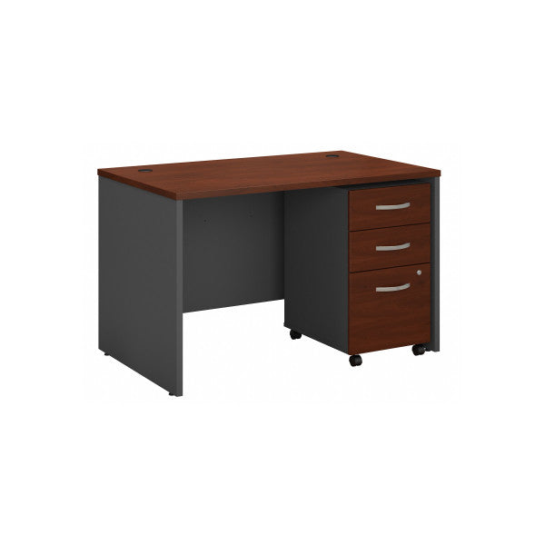 Shop Bush Furniture for you Series C 48W x 30D Office Desk with Mobile File Cabinet 02 SRC048HCSU  color hansen cherry