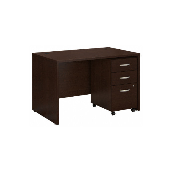 Shop Bush Furniture for you Series C 48W x 30D Office Desk with Mobile File Cabinet 02 SRC048MRSU  color mocha cherry