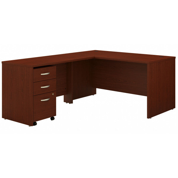 Shop Bush Furniture for you Series C 60W L Shaped Desk with 3 Drawer Mobile File Cabinet 02 SRC146MASU  color mahogany