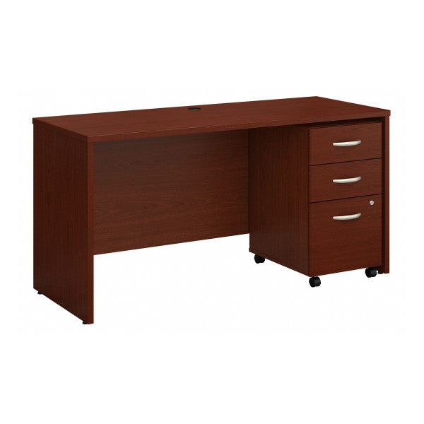 Shop Bush Furniture for you Series C 60W x 24D Office Desk with Mobile File Cabinet 02 SRC025MASU  color mahogany