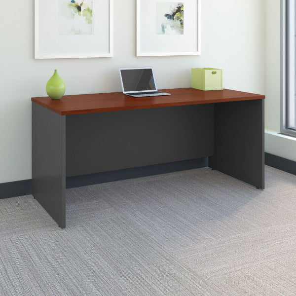 Shop Bush Furniture for you Series C 66W x 30D Office Desk 01 WC24442A  color hansen cherry graphite gray