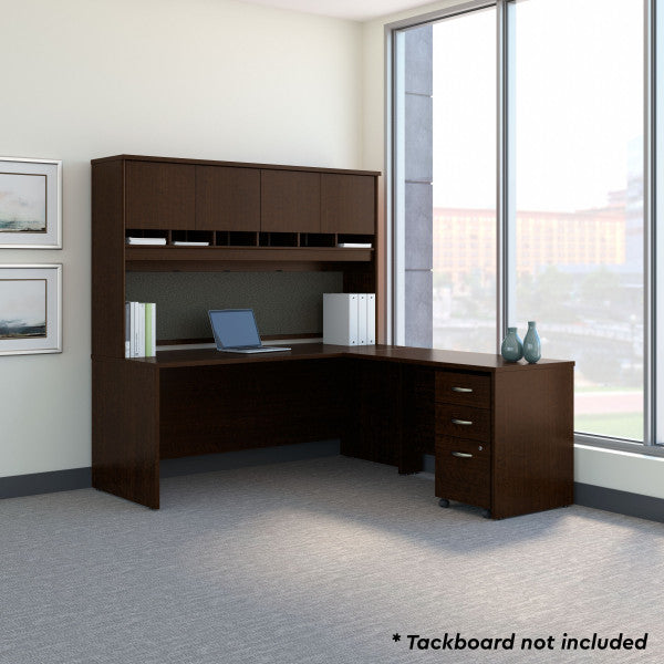 Shop Bush Furniture for you Series C 72W L Shaped Desk with Hutch and Mobile File Cabinet 01 SRC0018MRSU  color mocha cherry