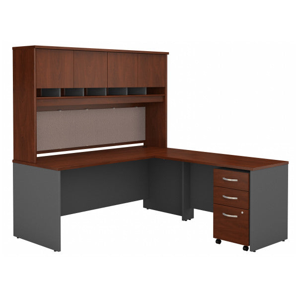 Shop Bush Furniture for you Series C 72W L Shaped Desk with Hutch and Mobile File Cabinet 02 SRC0018HCSU  color hansen cherry graphite gray