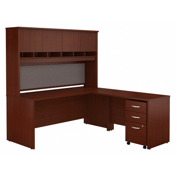 Shop Bush Furniture for you Series C 72W L Shaped Desk with Hutch and Mobile File Cabinet 02 SRC0018MASU  color mahogany