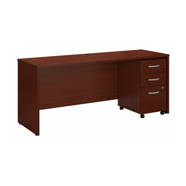 Shop Bush Furniture for you Series C 72W x 24D Office Desk with Mobile File Cabinet 02 SRC026MASU  color mahogany