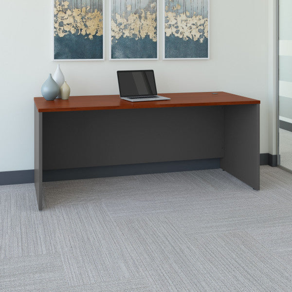 Shop Bush Furniture for you Series C 72W x 30D Office Desk 01 WC24436  color hansen cherry graphite gray