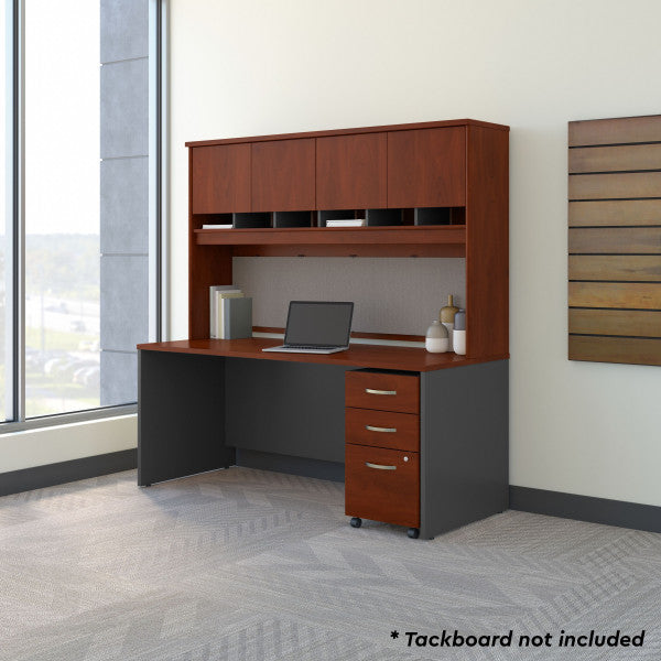 Shop Bush Furniture for you Series C 72W x 30D Office Desk with Hutch and Mobile File Cabinet 01 SRC080HCSU  color hansen cherry graphite gray