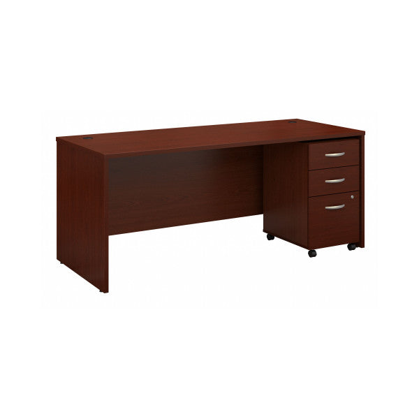 Shop Bush Furniture for you Series C 72W x 30D Office Desk with Mobile File Cabinet 02 SRC113MASU  color mahogany