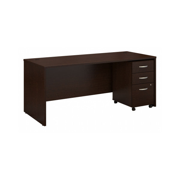 Shop Bush Furniture for you Series C 72W x 30D Office Desk with Mobile File Cabinet 02 SRC113MRSU  color mocha cherry