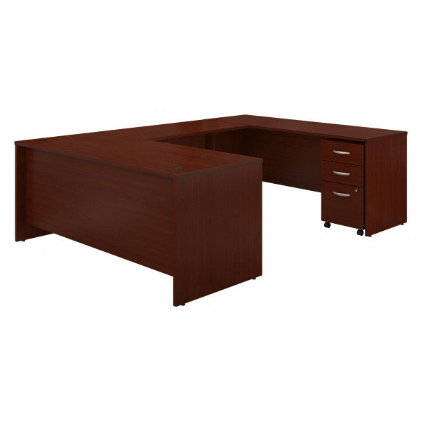 Shop Bush Furniture for you Series C 72W x 30D U Shaped Desk with Mobile File Cabinet 02 SRC091MASU  color mahogany