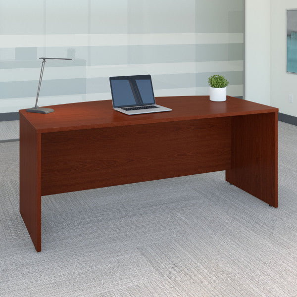 Shop Bush Furniture for you Series C 72W x 36D Bow Front Desk 01 WC36746  color mahogany