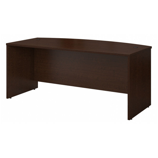 Shop Bush Furniture for you Series C 72W x 36D Bow Front Desk 02 WC12946  color mocha cherry