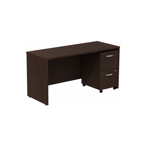 Shop Bush Furniture for you Series C Desk Credenza with 2 Drawer Mobile Pedestal 02 SRC029MRSU  color mocha cherry