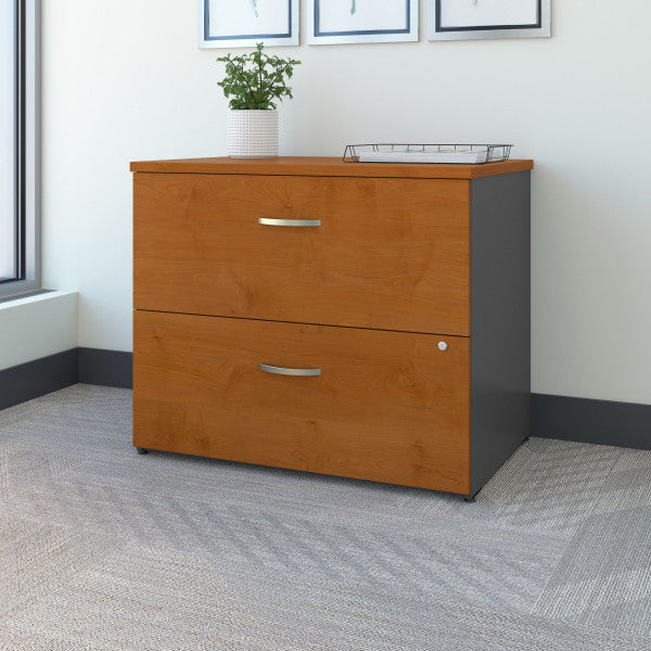 Shop Bush Furniture for you Series C Lateral File Cabinet 01 WC72454CSU  color natural cherry graphite gray