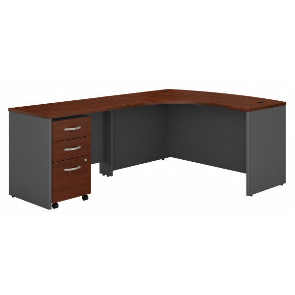 Shop Bush Furniture for you Series C Left Handed L Shaped Desk with Mobile File Cabinet 02 SRC007HCLSU  color hansen cherry graphite gray