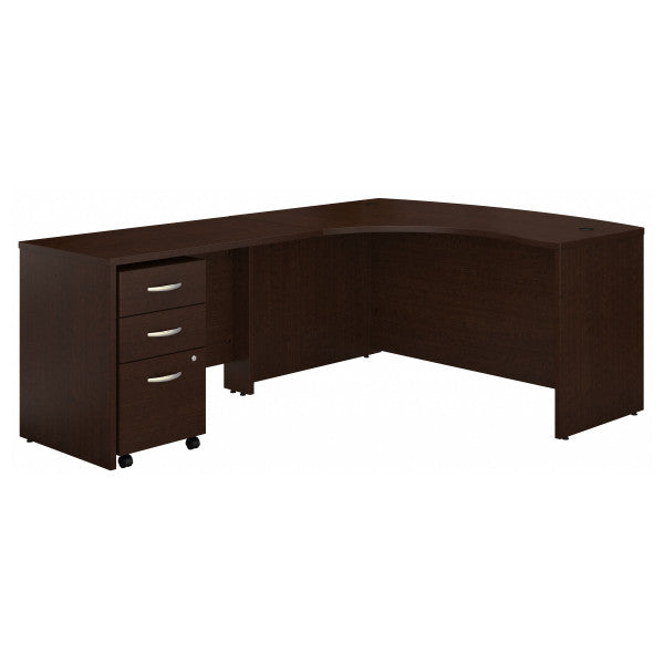 Shop Bush Furniture for you Series C Left Handed L Shaped Desk with Mobile File Cabinet 02 SRC007MRLSU  color mocha cherry