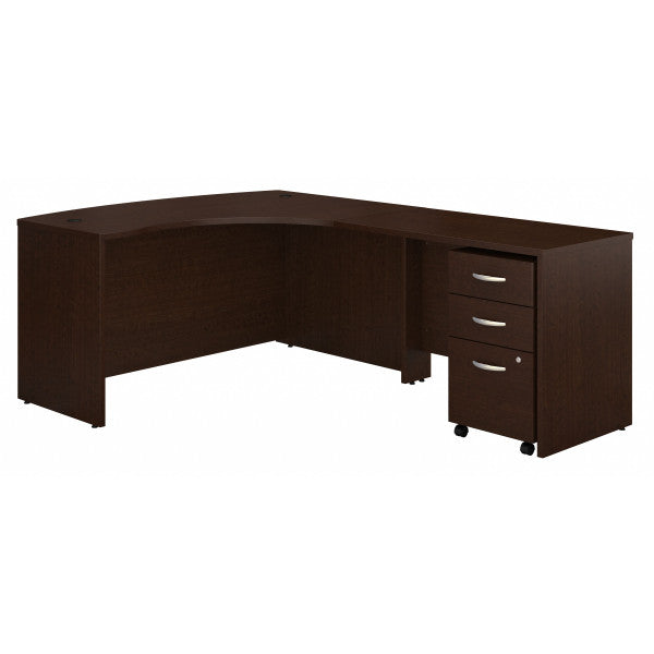 Shop Bush Furniture for you Series C Right Handed L Shaped Desk with Mobile File Cabinet 02 SRC007MRRSU  color mocha cherry