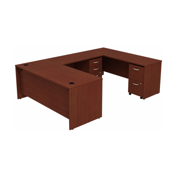 Shop Bush Furniture for you Series C U Shaped Desk with 2 Mobile Pedestals 02 SRC047MASU  color mahogany