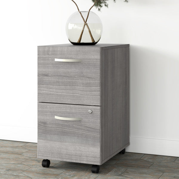 Shop Bush Furniture for you Studio A 2 Drawer Mobile File Cabinet - Assembled 01 SDF116PGSU-Z  color platinum gray