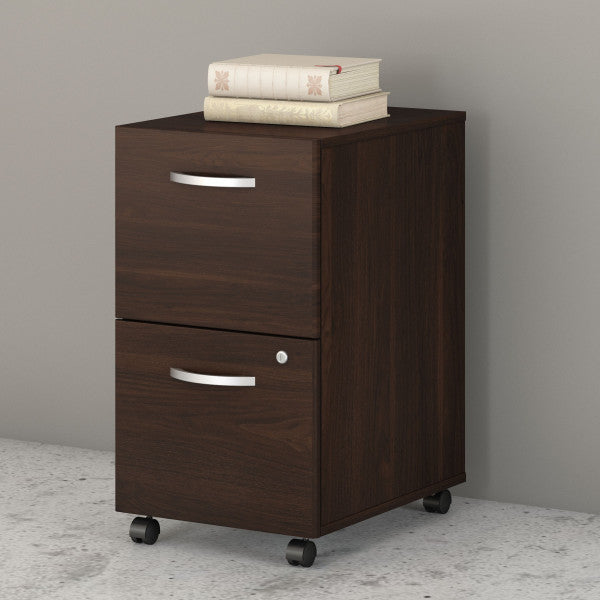 Shop Bush Furniture for you Studio C 2 Drawer Mobile File Cabinet 01 SCF116BWSU  color black walnut