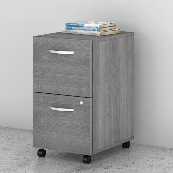 Shop Bush Furniture for you Studio C 2 Drawer Mobile File Cabinet 01 SCF116PGSU  color platinum gray