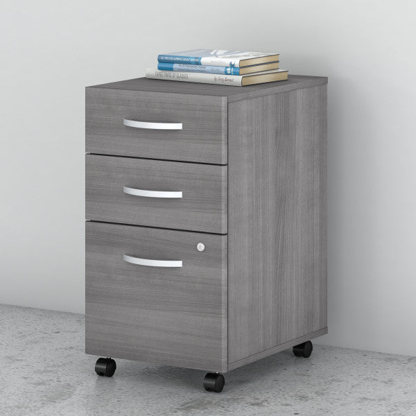 Shop Bush Furniture for you Studio C 3 Drawer Mobile File Cabinet 01 SCF216PGSU  color platinum gray