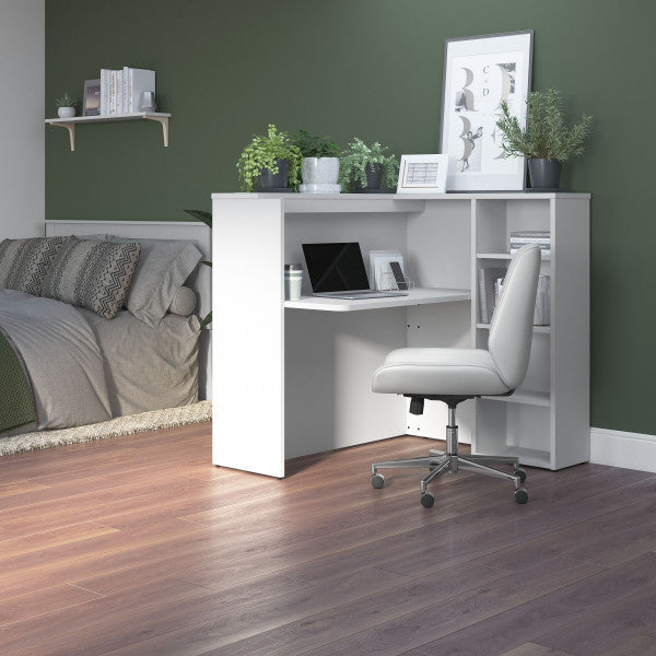 Shop Bush Furniture for you Studio C 48W Privacy Desk with Shelves 01 SCD248WHK  color white