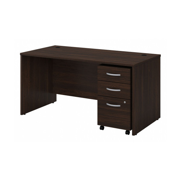 Shop Bush Furniture for you Studio C 60W x 30D Office Desk with Mobile File Cabinet 02 STC014BWSU  color black walnut