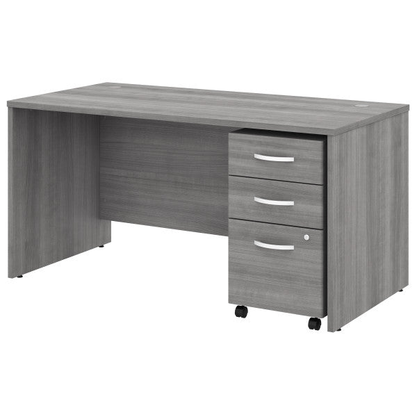 Shop Bush Furniture for you Studio C 60W x 30D Office Desk with Mobile File Cabinet 02 STC014PGSU  color platinum gray