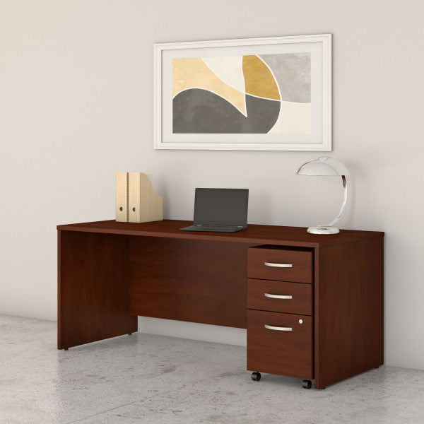 Shop Bush Furniture for you Studio C 72W x 30D Office Desk with Mobile File Cabinet 01 STC013HCSU  color hansen cherry