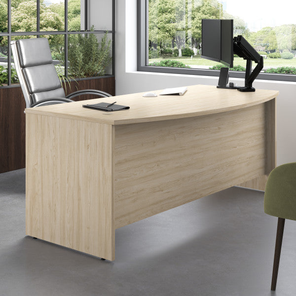 Shop Bush Furniture for you Studio C 72W x 36D Bow Front Desk 01 SCD172NE  color natural elm