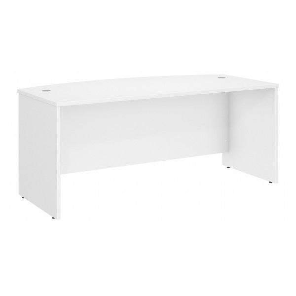 Shop Bush Furniture for you Studio C 72W x 36D Bow Front Desk 02 SCD172WH  color white