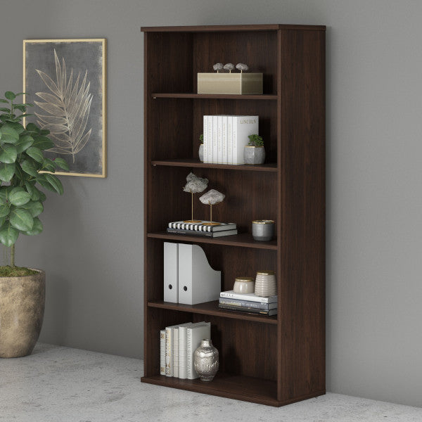 Shop Bush Furniture for you Studio C Tall 5 Shelf Bookcase 01 SCB136BW  color black walnut