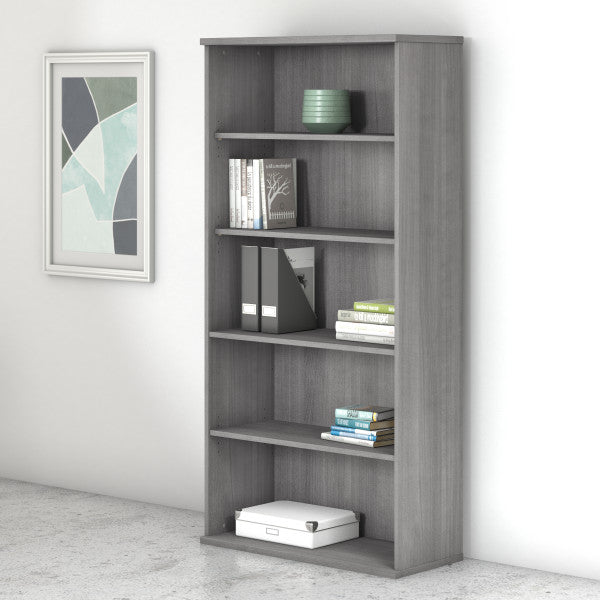 Shop Bush Furniture for you Studio C Tall 5 Shelf Bookcase 01 SCB136PG  color platinum gray