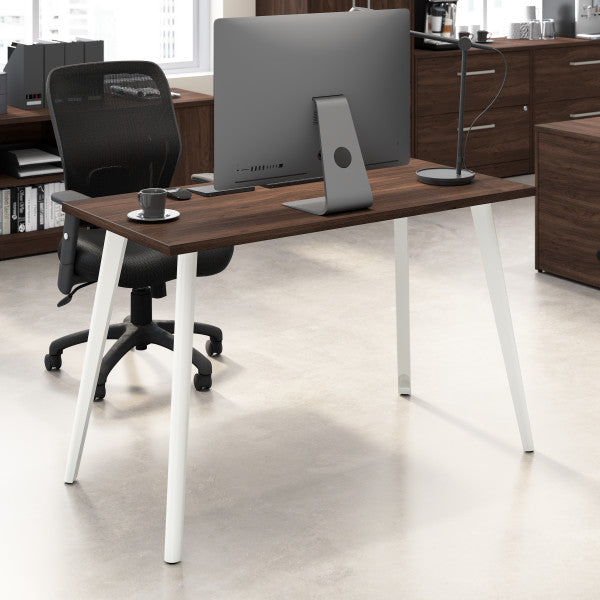 Shop Bush Furniture for you Vista 48W x 24D Computer Desk with Splayed Metal Legs 01 VSD148BW  color black walnut